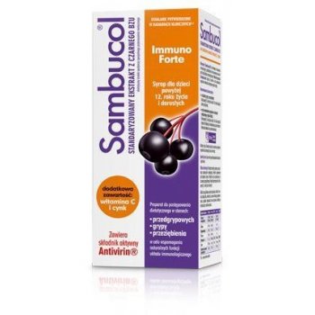 Sambucol Immuno Forte ekstrakt z owoców czarnego bzu na grypę i przeziębienie