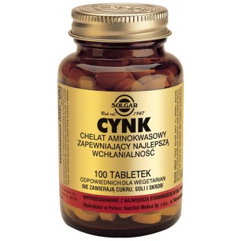 Solgar Cynk chelat Aminokwasowy 100 tabletek