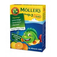Mollers Omega-3 Rybki żelki z DHA i EPA